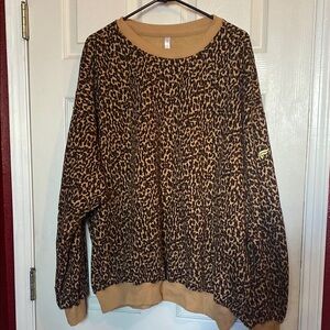 Fabletics Leopard Print Top with Tan Accents